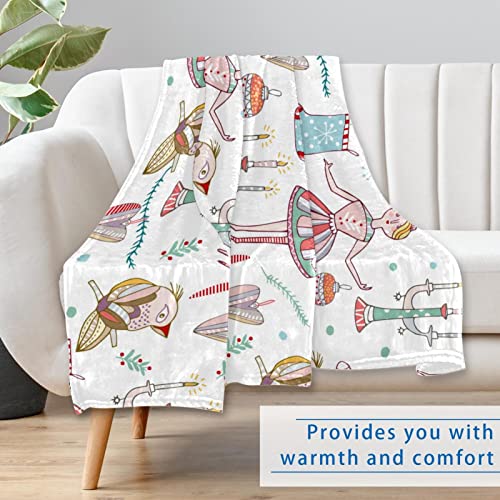 Couverture douce motif chouettes 150x100 cm pour lit et canapé