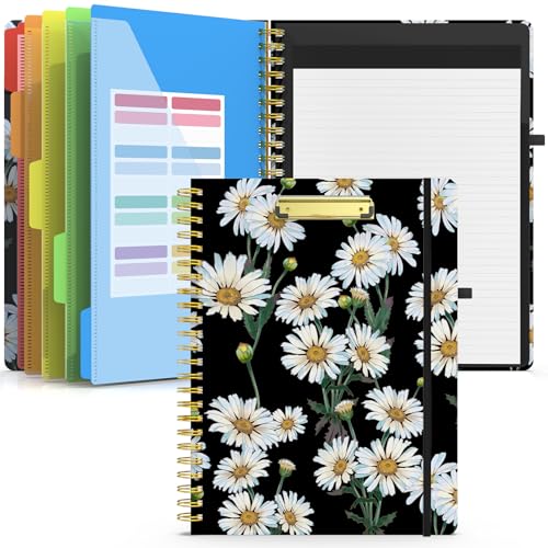 Porte-bloc avec bloc-notes format lettre joli portefeuille école marguerite