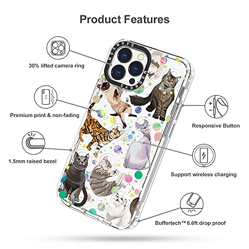 Mosnovo Compatible With Iphone 13 Pro Max Case, Cute Space Cat Print For Girl Women Men [ Buffertech™ Impact ] Transparent Tpu Bumper Clear Phone Case Cover Designed For Iphone 13 Pro Max 6.7 Inch #TOP5