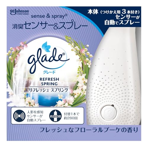 Glade �O���[�h ���L �Z���T�[&�X�v���[ ���t���b�V���X�v�����O�̍��� �{�̃z���_�[+�t�֗p3�{�Z�b�g (�{�̕t��1�{+�t�֗p2�{) 18ml×3�{ �l�� �t���ւ� �F���� ���L ���[���t���O�����X �~�X�g ������� �܂Ƃߔ��� �yAmazon.co