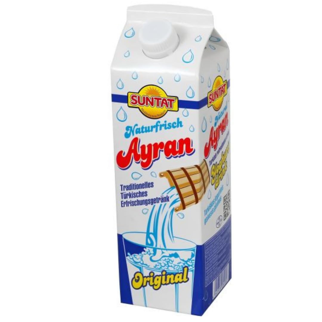 Suntat, Joghurtgetränk Ayran anatolischer Joghurt-Drink Nach Anatolischer Art, Sonderproduktionsgetränk 1000 Mililiter x 24er
