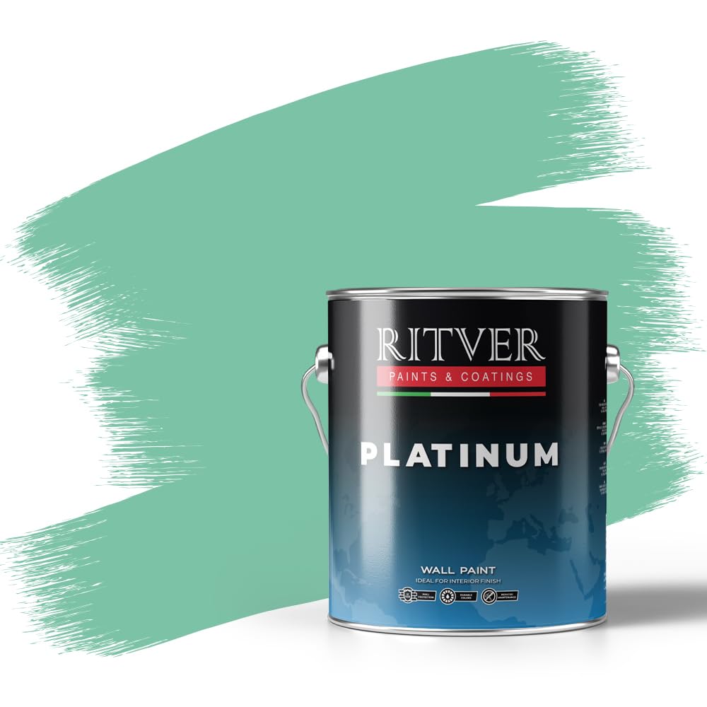 RITVER Premium water-based Wall Paint Emulsion 3.6 Liter, Dirty Green, odorless, drip & splash resistant, Indoor, high opacity, RP-606