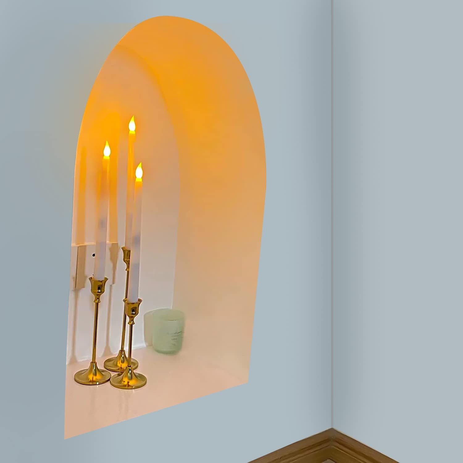 24 Pezzi Candele LED Elettriche, Candele Senza Fiamma, Candele a Batteria, Candele Coniche Led Fiamma Tremolante per Natale, Ringraziamento, Festa (Bianco, 2.1 x 28 cm)