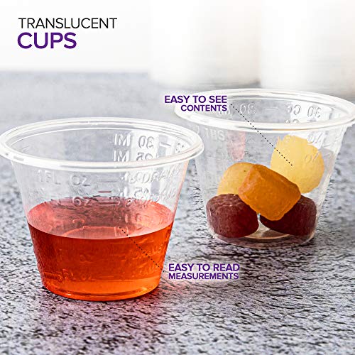 Stock Your Home 1 Oz Disposable Medicine Cups (500 Count) - Clear Plastic Measuring Cups - Embossed Medicine Cups For Pills, Liquid Medicine, Epoxy, Cooking, Food Sampling, Wine Tasting, Jello Shots #TOP3