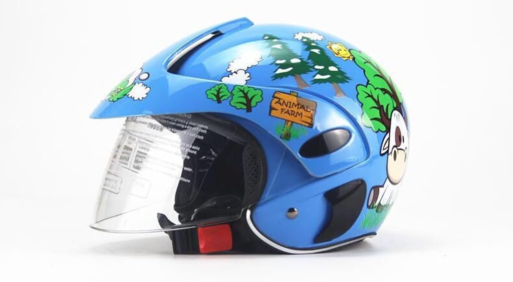 DOT Approved Cool Kids Small Half Shell Helmet Electric Retro Motorcycle 3/4 Youth Scooter Children's Cute Go-Kart ATV-Helmet Cruiser Moped for 3-12 Years Old