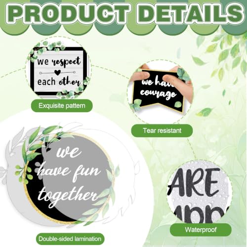 Greenery Inspirational Bulletin Board Set Farmhouse Amazing Things Happen Here Classroom Decorations Positive Quotes Paper Cutouts for Motivational Back to School Nursery Chalkboard Wall Door Supplies - Image 3