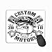 Produktbild Mouse Pad Biker Bulldog Biker Design Monochrome Version Bulldog Biker Crossed Pistons Motorcycle Rider Rectangle Rubber Mousepad 11.81 X 9.84 Inch