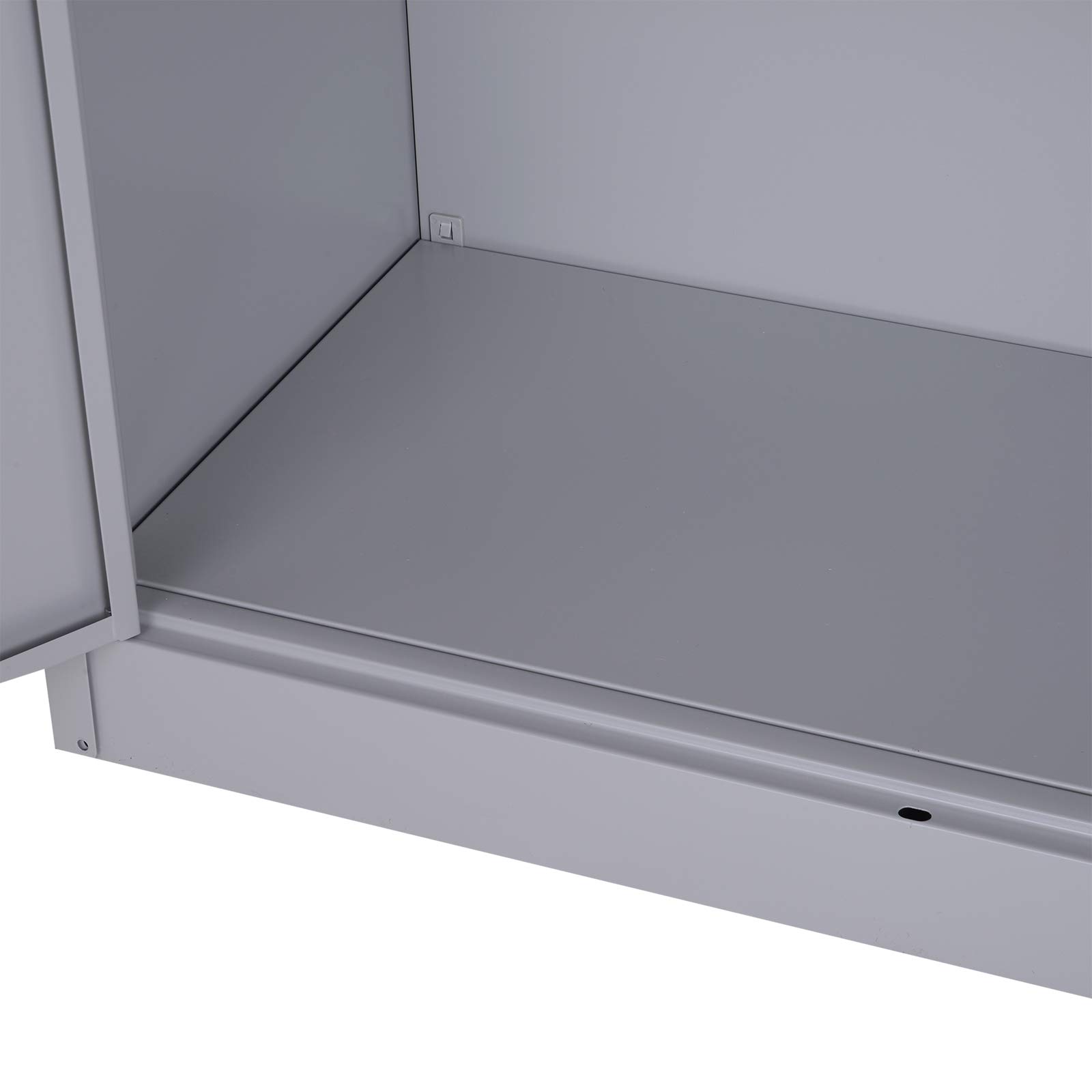 Vinsetto Armario Archivador Metálico con 2 Puertas y Cerradura, Archivador de Oficina con Estante Regulable, Armario Metálico para Estudio y Sala de Estar, 80x40x92,5 cm Gris