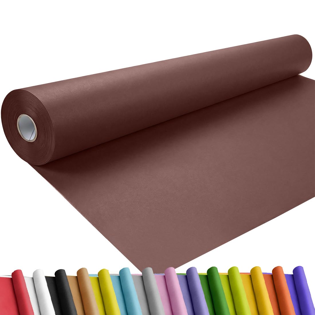 SMART&amp;CASUAL 36" x 1,500" (125') Coffee Kraft Craft Paper Roll for Gift Wrapping Bulletin Board Bouquet Flower Art Packing Parcel Table Covering 80GSM 55LB (Coffee, 36" x 125')
