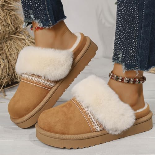 Womens Slipper with Memory Foam Fluffy Soft Warm Slip On House Slippers Anti-Skid Cozy Plush for Indoor Outdoor2