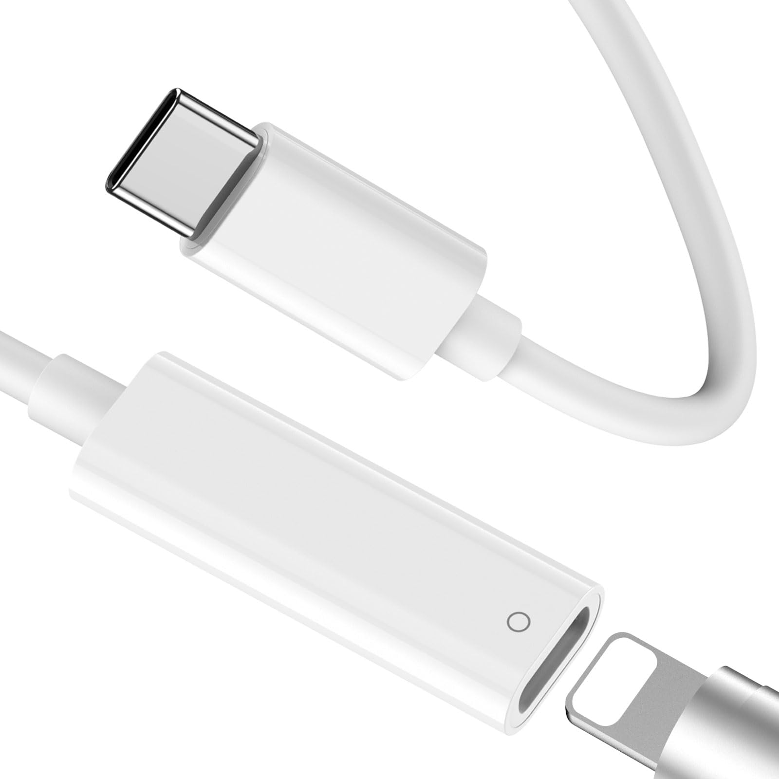 COOYA USB-C to Pencil Adapter for Apple Pencil 1st Gen, 3.3ft USB C to Pencil Chager Adapter Special for iPad 10th 11(A16) Charging/Pairing with iPencil 1st, for Lightning to Type-C Cable Connector