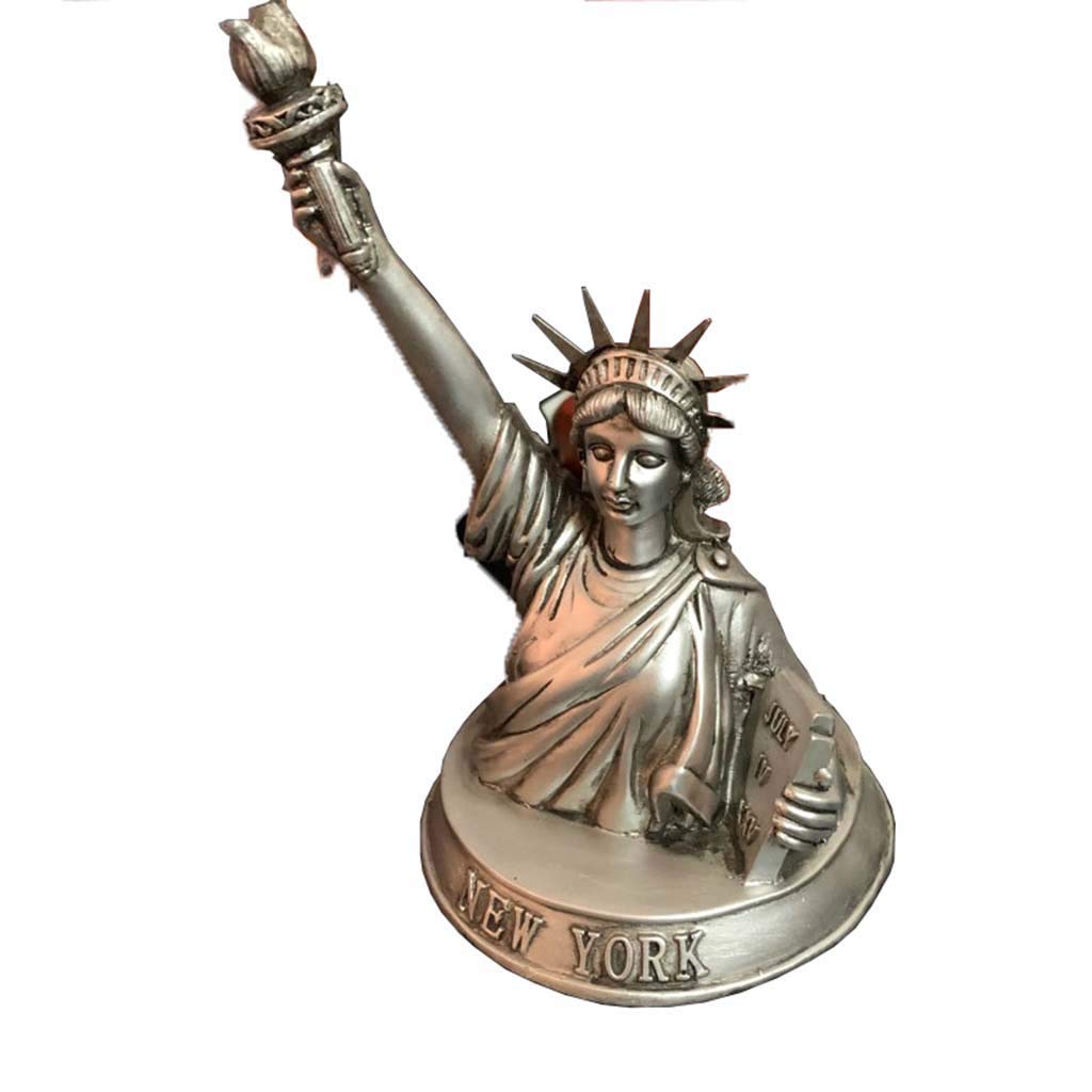 Freiheitsstatue, Harz, versilberte Figur, Kunsthandwerk, Büro, Wohnzimmer, Aquarium, Desktop-Ornamente, Neuheit, Geschenk
