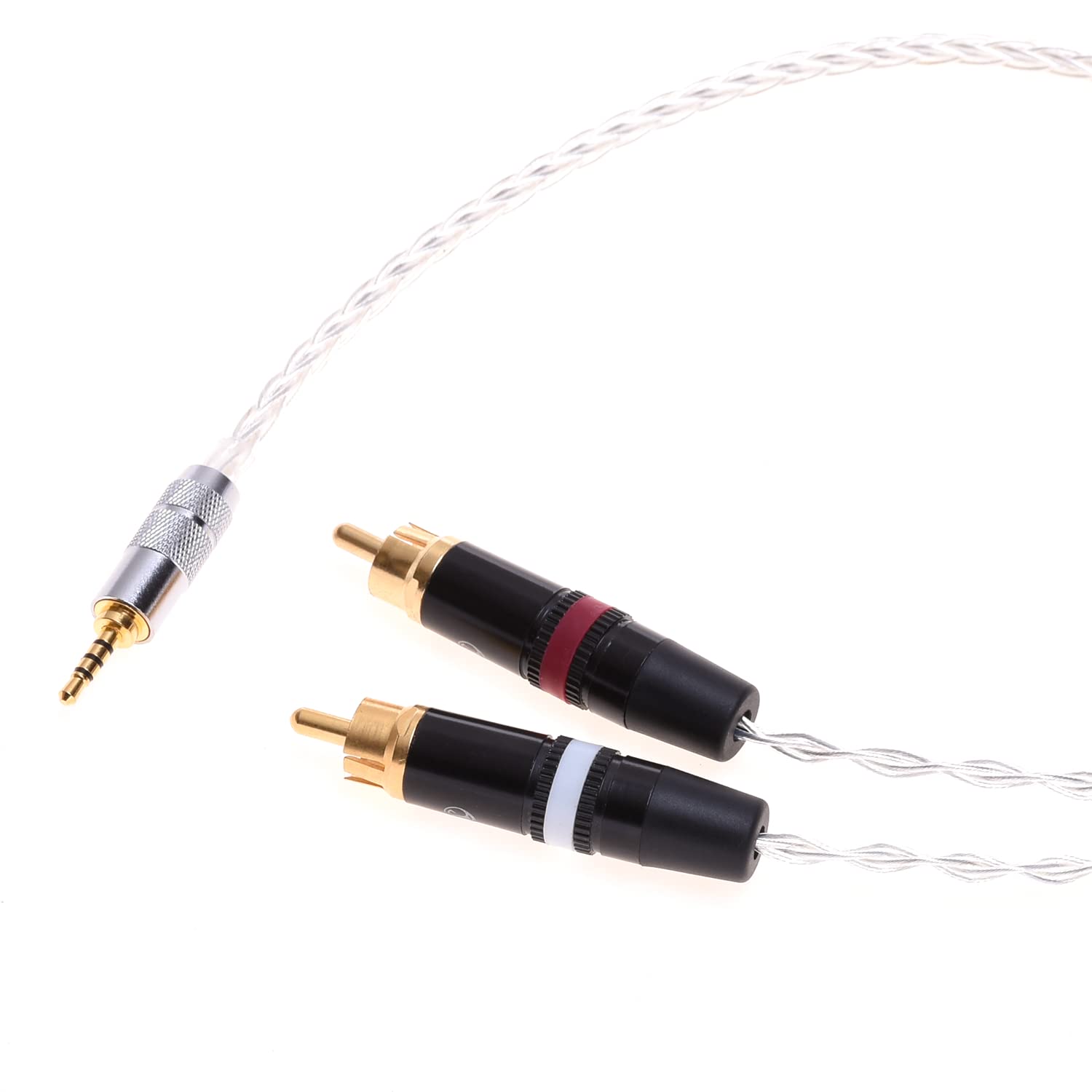8 Cores Silver Plated Extension Cable TRRS 2.5mm Male to RCA Male Balanced Audio Adapter for Astell&Kern AK XB10 AK240 AK380 onkyo DP-X1 iBasso DX200
