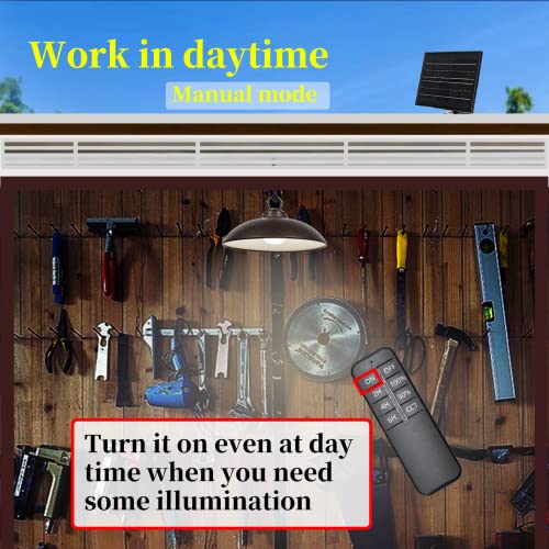 Onlsity Solar Pendant Lights, Outdoor Indoor 300 Lumen Solar Led Shed Light, With Remote Control: 3 Cct Options, 2 Steps Dimmer, Timer Control, Big Size 7.9 Inch, Single Pack, Rubbed Bronze Finish #TOP4