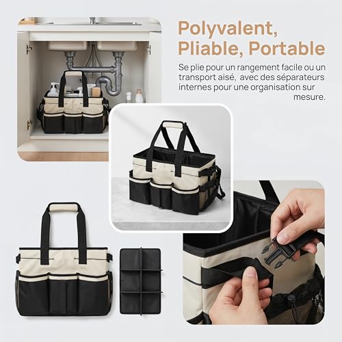Sac à outils robuste multi-poches MagiDeal pour rangement de lavage auto