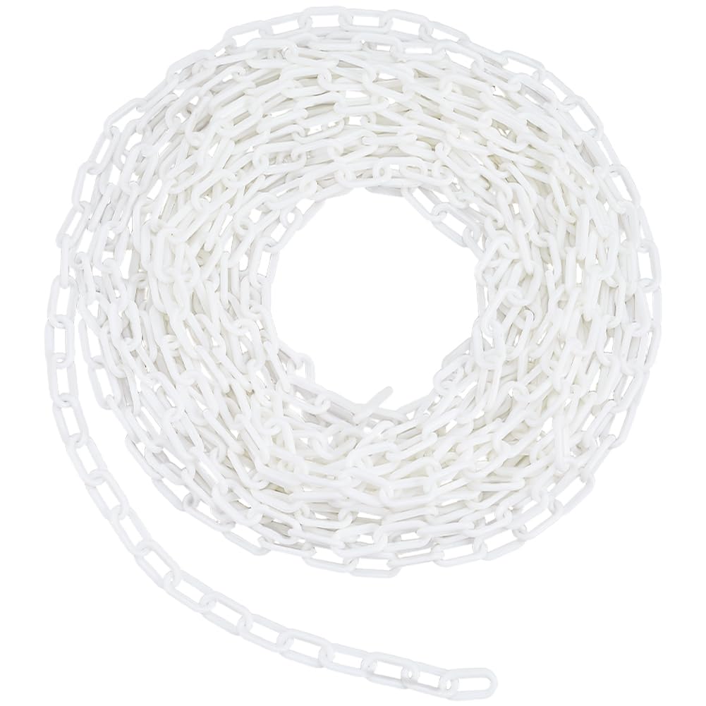 Chaîne Securi en plastique blanc (30 cm) – Chaîne BER en PVC, 49 cm de diamètre, lien de stationnement résistant aux intempéries, cônes de sécurité, alerte de présence BER