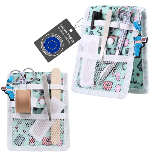 Ph Pro Heat Porta Penne Infermieri da Tasca - Infermiere Accessori con Calamite - Organizer Infermiere - Porta Oggetti Infermiera Tasca. (Verde Chiaro)