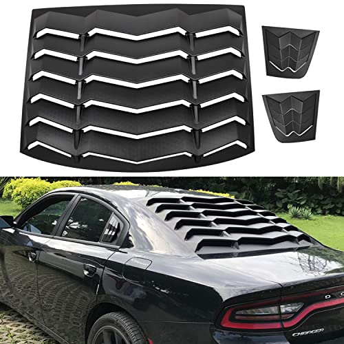 Danti Black Rear&Side Window Louver Sun Shade Cover in GT Lambo Style for Dodge Charger 2011-2021
