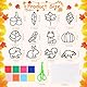 Herbst Basteln Kinder, 12 Stück Herbst Bastelset Kinde, Herbstdeko Basteln Bastelvorlagen Herbst Fensterbilder Herbst Bastel, Kreativsets DIY Bastelset Blätter Deko Kinder Geschenk