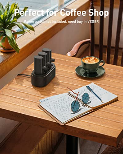 Veger Charging Station For Veger 5000Mah Mini Portable Chargers, Shared Charging Station Dock For Home Pub Office Restaurant Hotel Party Black #TOP6