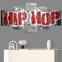 SIGNWIN 5 Panel Canvas Wall Art Modern Art Decorative Decorative Elements Digital Art Multicolor Patterns Urban for Home Decorations Ready to Hang - 60