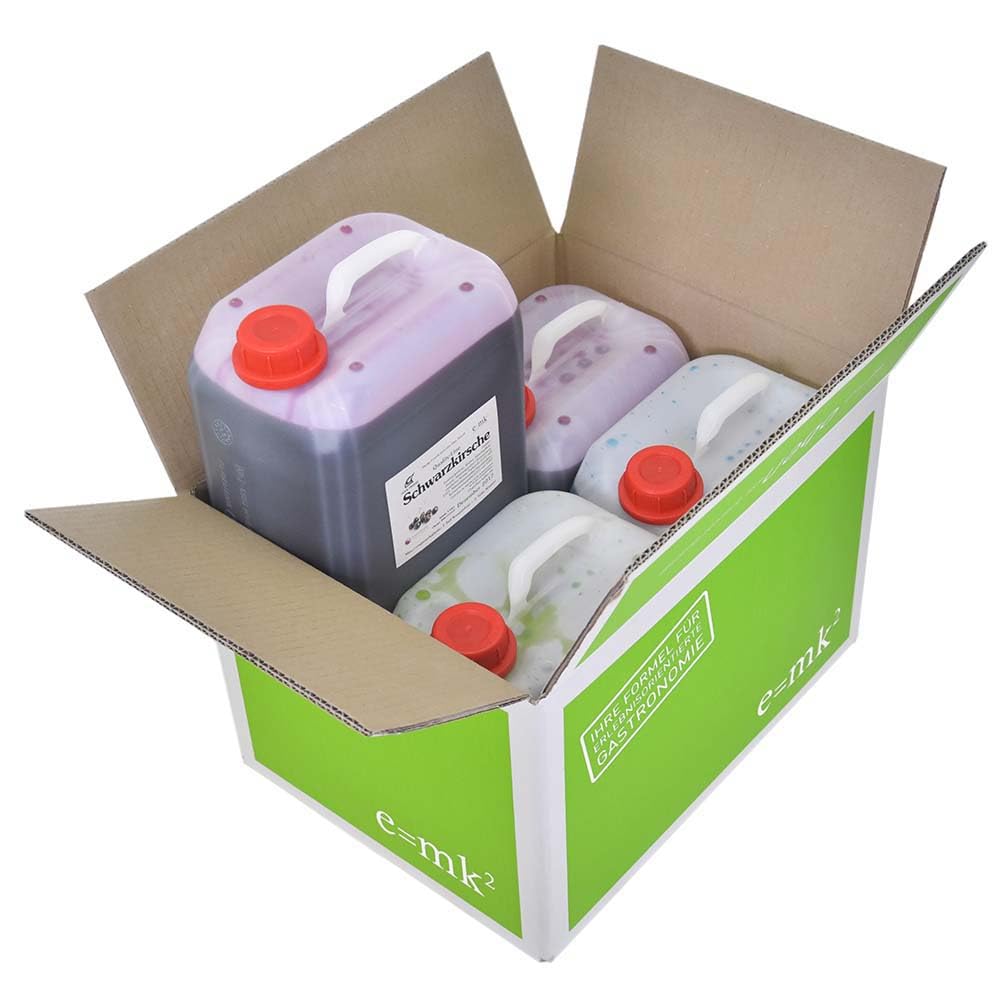 Slush-Eis-Sirup 4×5 L Set – Cola, Pfirsich, Waldmeister & Blaubeere | Konzentrat 1:5 Mix-Set | Glycerin Frei | Slushy Eis selber machen | Perfekt für Ninja Slushy Maschine | Premium Qualität