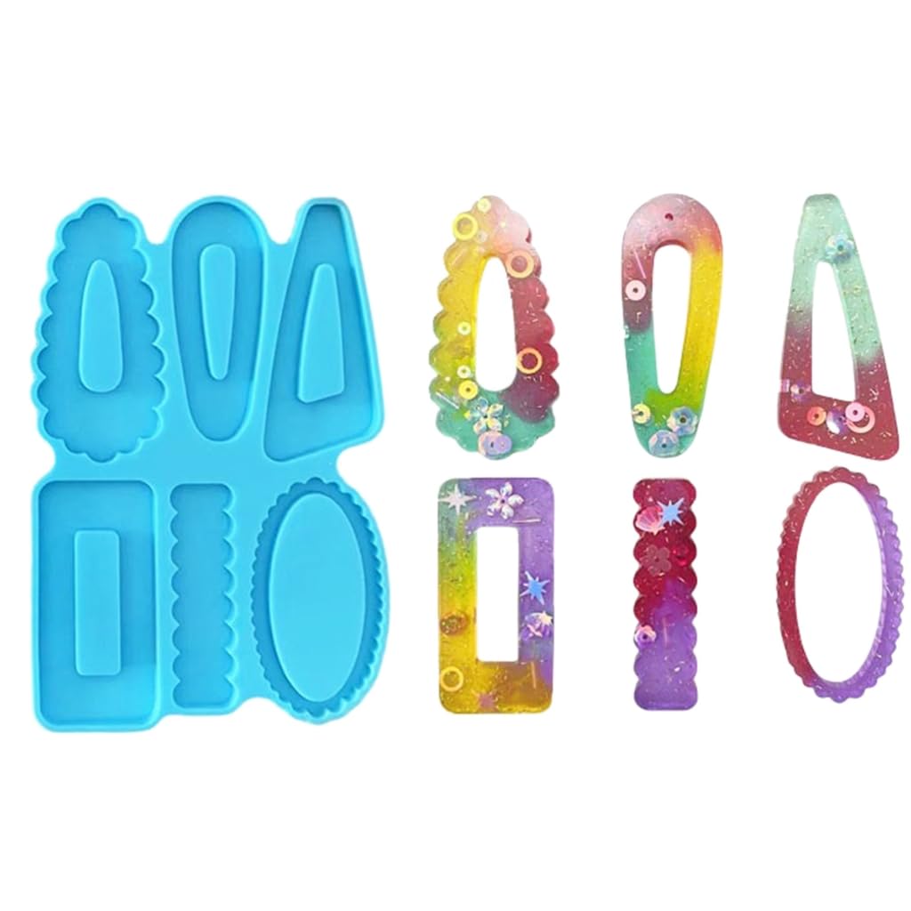 JSGHGDF Hair Barrette Epoxy Resin Molds Silicone Resin Moulds Silicone Jewelry Mould for Hair Clip Hair Barrettes Making