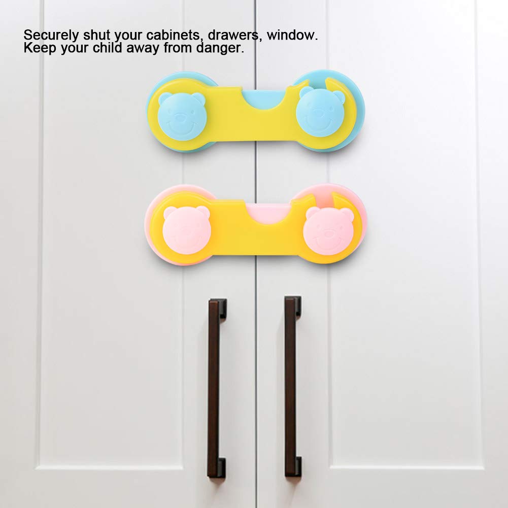Rosebear - 5 cerraduras para armario de bebé y bebé, para puerta de armario, de seguridad, para nevera, para niños, cajón, armario