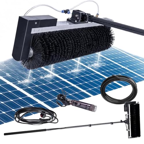 menglanchang Lightweight 3.5m/5.5m/7.5m Solar Panel Cleaning Brush & Pole Water Fed Pole Kit,Window Cleaner& 60cm Roller Brush Head, 10m Black Water Pipe,Dry Cleaning or Water Washing,3.5m