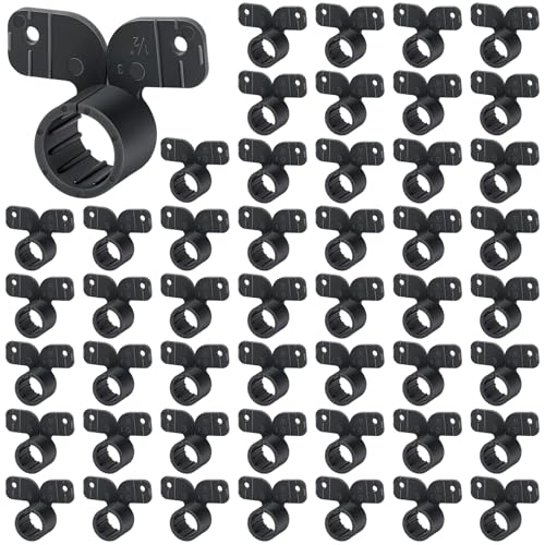Image of Briwooody 100 Pack 1 /2 Inch Pex Suspension Pipe Clamps Tubing Supports for Pex, Copper, CPVC Pipe, Butterfly Style(Black)
