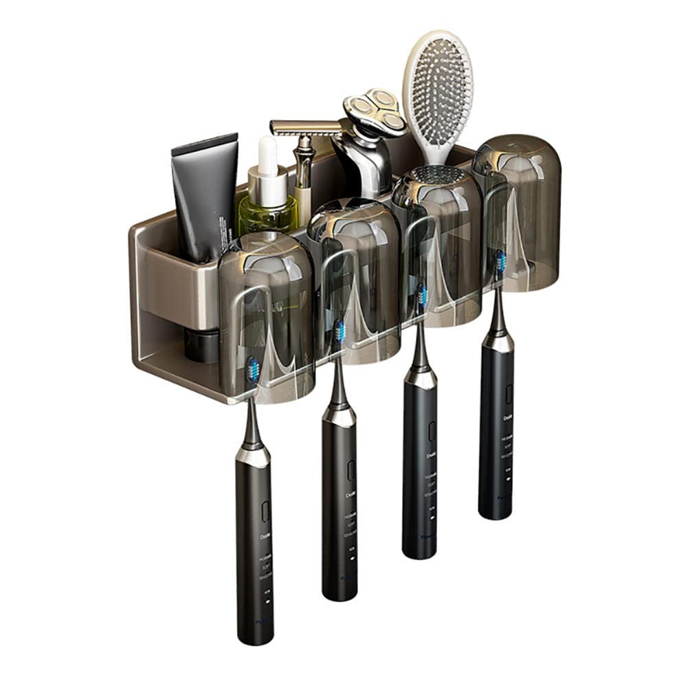 Support de brosse à dents organiseur gris suspendu mural pour brosses