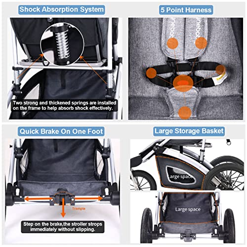 Jogging Stroller For Baby - Upgrade Wheel Jogger Strollers, 3 Wheels Compact Light Weight Stroller For Babies And Toddlers Infant #TOP6