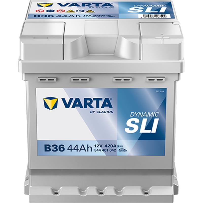 VARTA Automotive DYNAMIC SLI (B36) 12V 44Ah 420A - Nassbatterie KFZ mit Standardausstattung & ohne Start-Stopp System - Starterbatterie für einfachen Energiebedarf - Bleisäurebatterie wartungsfrei