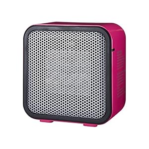 Amazon Basics Ceramic Space Heater, Mini Heater for Office Desk, Portable Tent Heater for Camping (Indoor Use), 500 W, With Tip-Over Protection, Lightweight (1.4 LBS), Pink, 5.9 x 3.2 x 6 inches