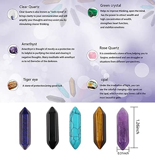Wholesale 10pcs Natural Crystal Pendant Healing Quartz Stone Wands Set Hexagonal Reiki Stones Therapy Home Decoration