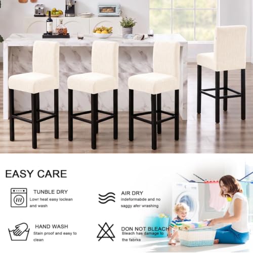 Image of FUANGUI Bar Stool Covers Set of 4, Stretch Bar Stool Seat Covers