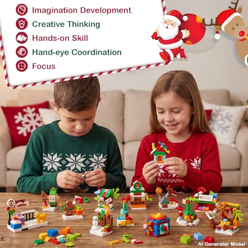 Advent Calendar 2026 Building Block Set Santa’s Workshop 24 Days of Surprise Figures Christmas Countdown Toy Gift for Kids Holiday Decorations - image 7