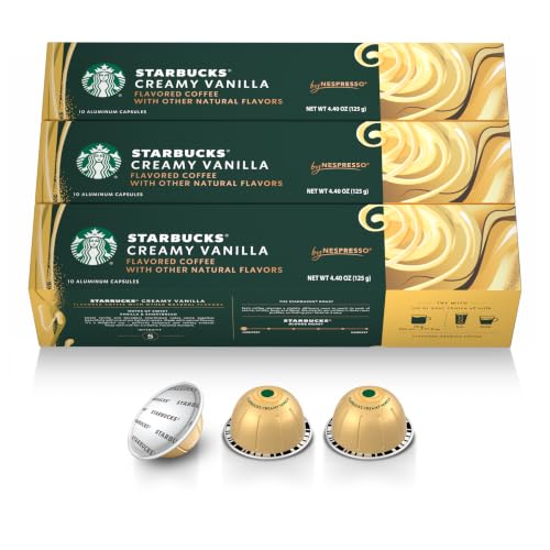 Image of Starbucks by Nespresso Vertuo, Vanilla Flavored Coffee, 30-count | Light Roast Coffee Pods, Brews 7.8 oz.