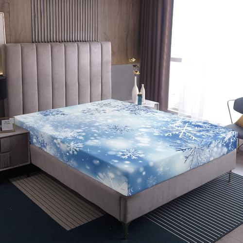 Homewish Weihnachtsschneeflocke Bettlaken 160x200cms Weihnachtsdekor...