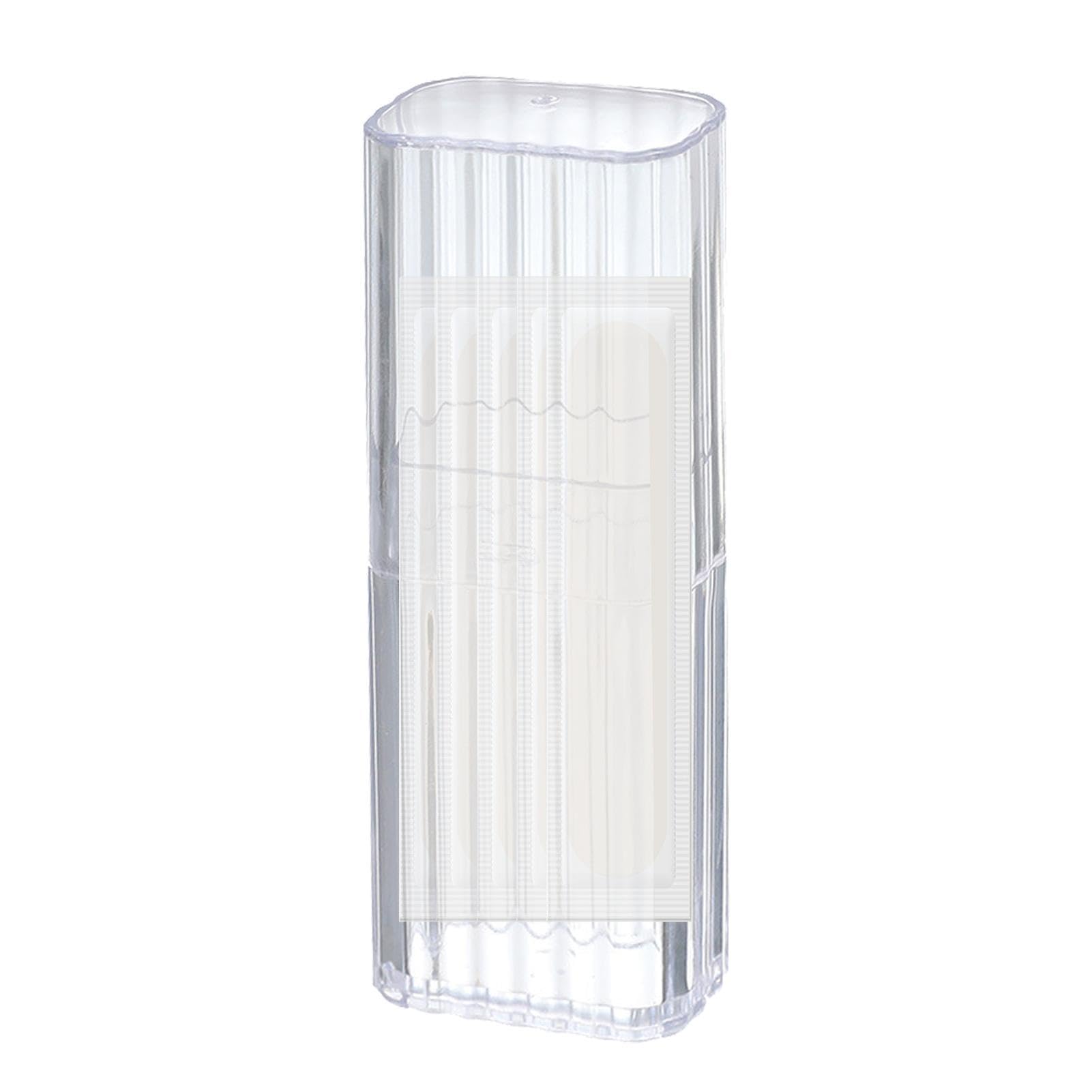 Cotton Swab Holder With Lid, Clear Acrylic Storage Box Canister Container With Lid, Portable Qtip Holder Travel Case Cotton Swab Jar For Flossers, Floss Picks, Hair Accessories, White