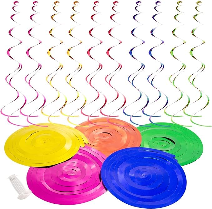 PartyMane Swirls for Birthday Decoration/Swirls Colorful 12 Pcs Birthday Hanging Set of 12PCS-image-47