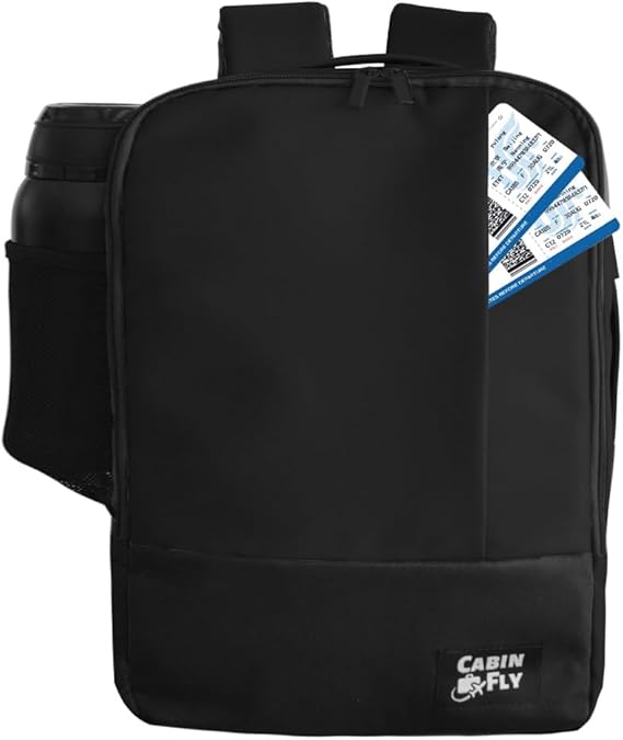 CabinFly Bellanca 40 x 30 x 15 cm Handgepäck SAS Rucksack Finnair KLM Air France British Airways (40x30x15cm Schwarz) : Amazon.de: Fashion