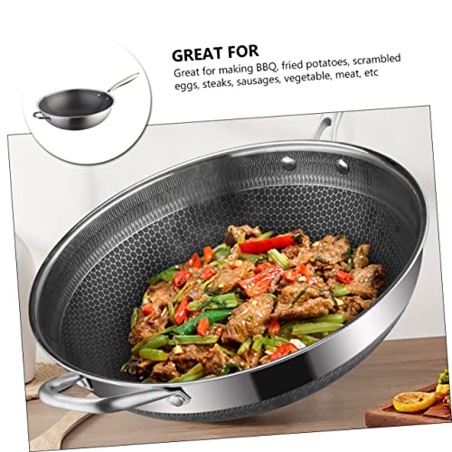 Wok de acero inoxidable con doble asa BESTOYARD miniatura 6