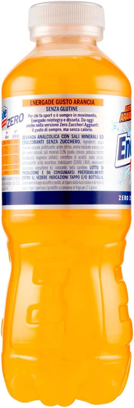 24 x Energade zero Arancia Bevanda Energy Bebida sin azúcar de color naranja