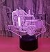 3D télécommande télécommande veilleuse tracteur coloré Led télécommande lumière acrylique acrylique visuel lumière tactile noir base petite lumière de nuit avec télécommande Usb lampe de table