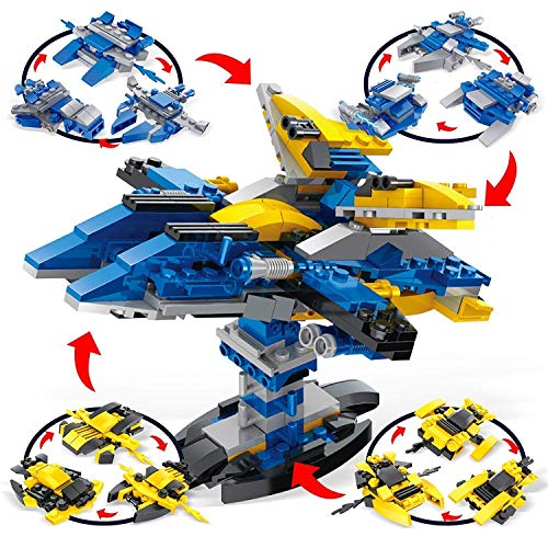 image for FUN LITTLE TOYS 12 Boxes Mini Building Blocks Sets, Spaceship Building