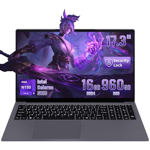 BINTEC 17C`m[gp\R 16GB DDR4 Twin Lake-N150 vZbT[ (ő3.6GHz) w䃍bN obNCgL[{[h HDMI/USB 3.0 g\ Xg[W O[ (O[ 16+960GB)