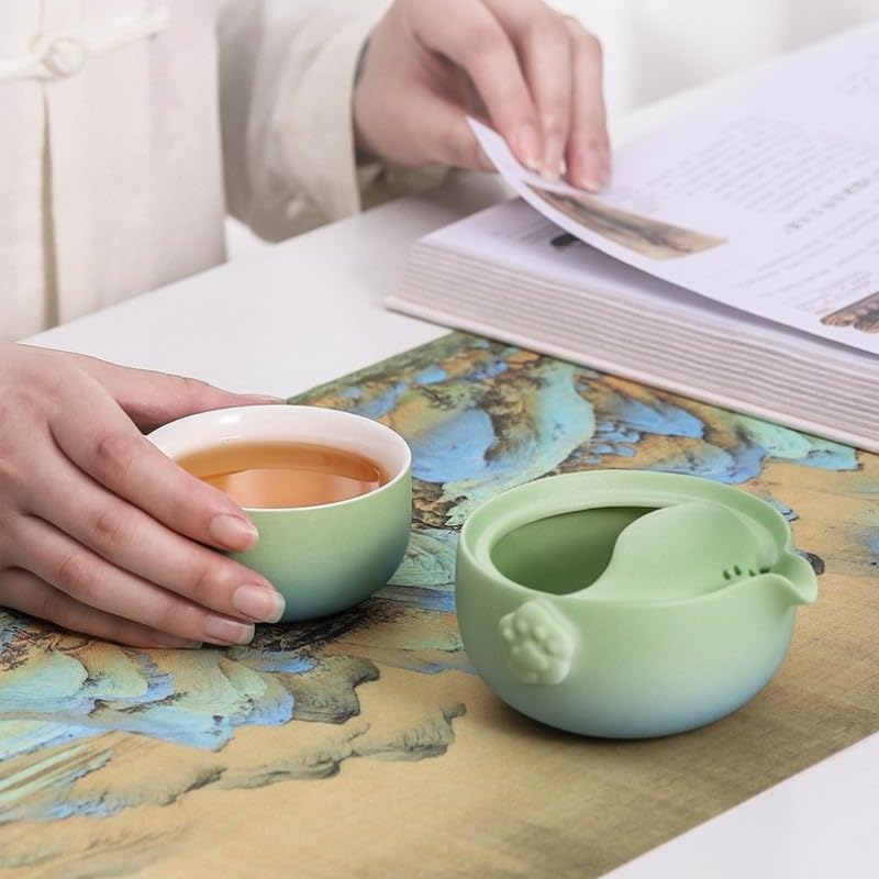 Zestawy naczyń do herbaty na zewnątrz podróżne przenośne zewnętrzne kempingowe ceramiczne narzędzia do parzenia herbaty kung fu gradient czajniczek herbata miłośnicy kultury prezenty