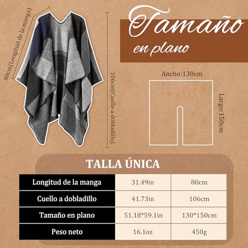 Recopilación de Ponchos y capas para Mujer - los más vendidos. 11 Imagen adicional