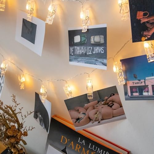 Cordão Varal De Led Luminoso Mini Pregador Prendedor Para Fotos Decoração Pilhas Inclusas Fio Fada D